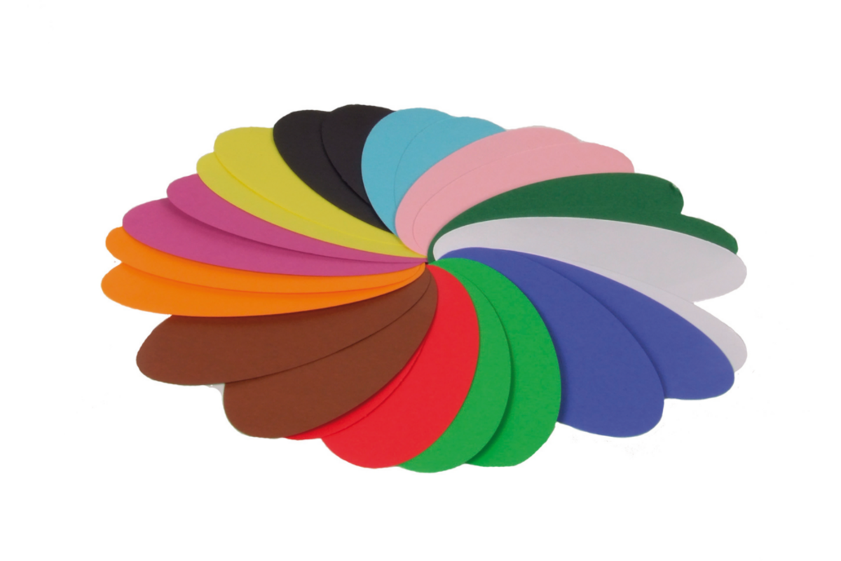 Vouwbladen ovaal 12 cm 60 grs 12-kleuren 480 vel