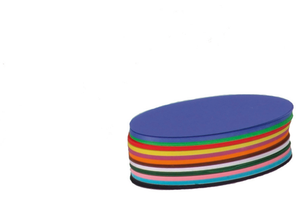Vouwbladen ovaal 12 cm 60 grs 12-kleuren 480 vel