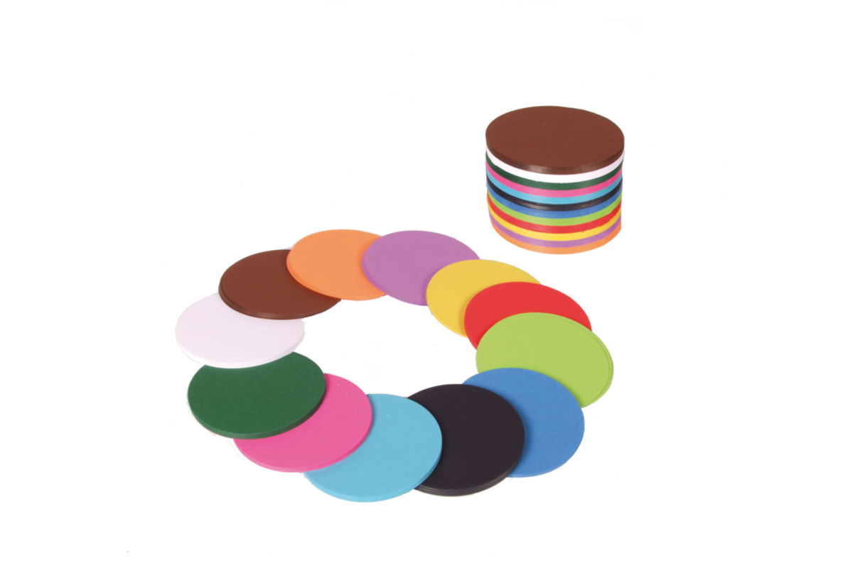 Vouwbladen rond 8 cm 60 grs 12-kleuren 480 vel