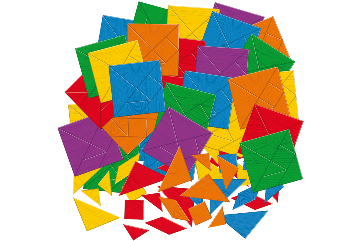 Tangram puzzelmozaïek, 100 stuks