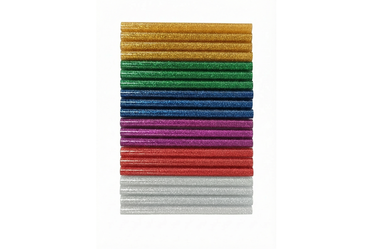 Lijmpatroon glitter 7 mm x 100 mm,  20 stuks