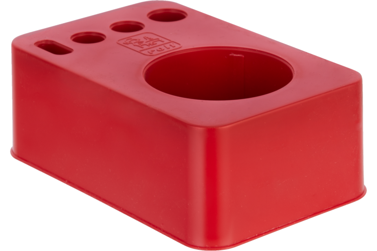 Materiaalblokje kunststof rood