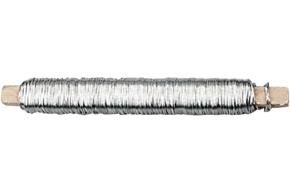 Bloemendraad zilver 0,6 mm, 50 meter