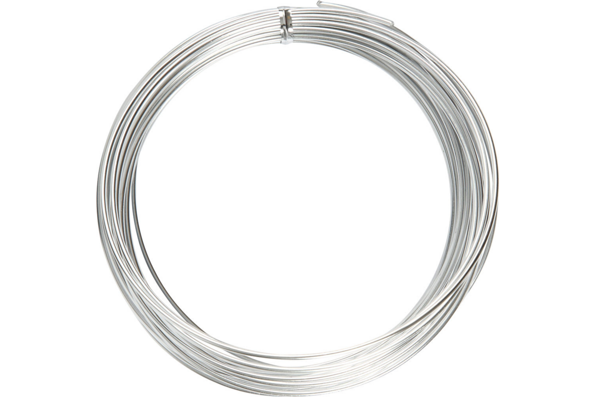 Aluminiumdraad zilver 2 mm, 10 meter