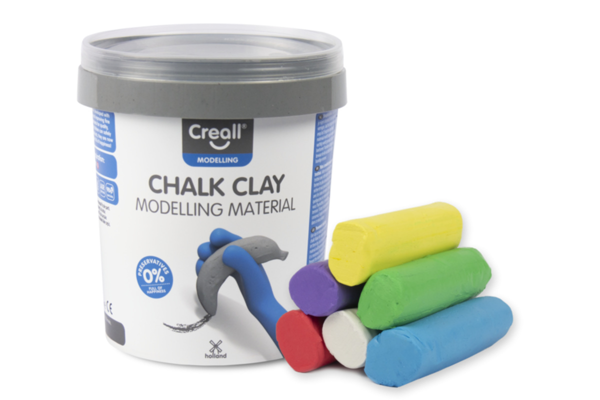 Stoepkrijt klei Creall, 6 kleuren, 750 gram