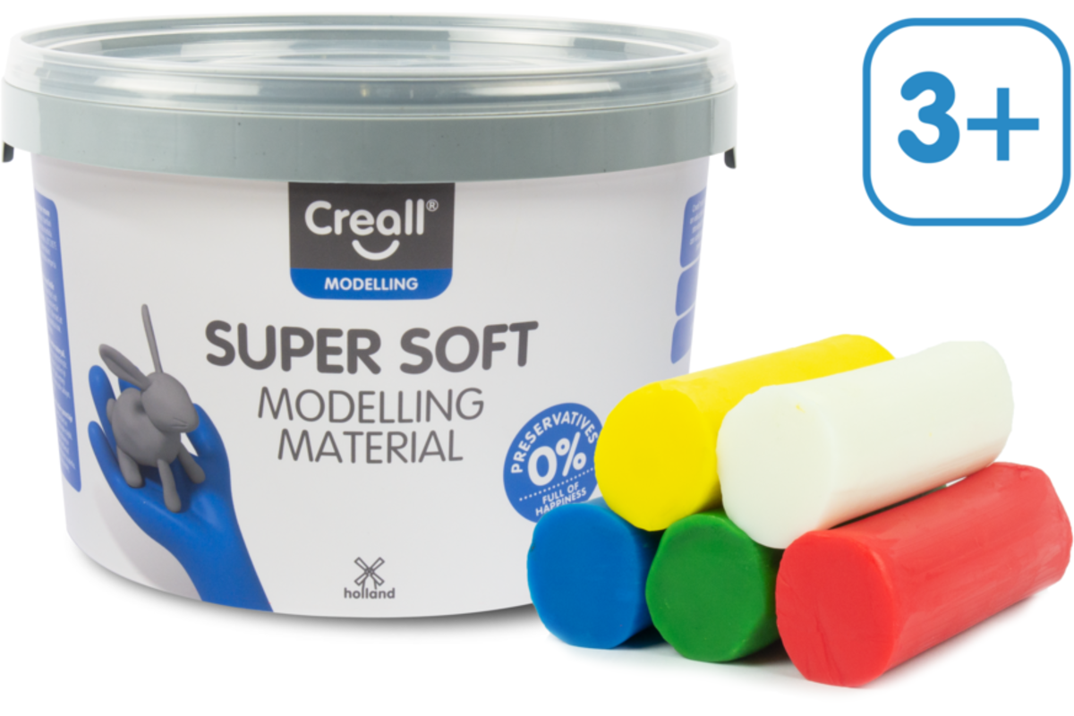 Klei Creall Super soft assorti 5 kleuren, 1750 gram