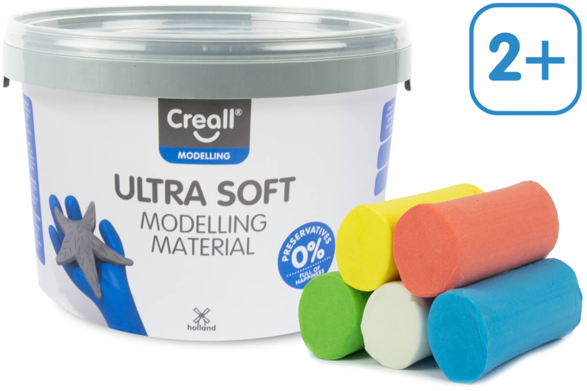 Klei Creall Ultra soft assorti 5 primaire kleuren, 1100 gram