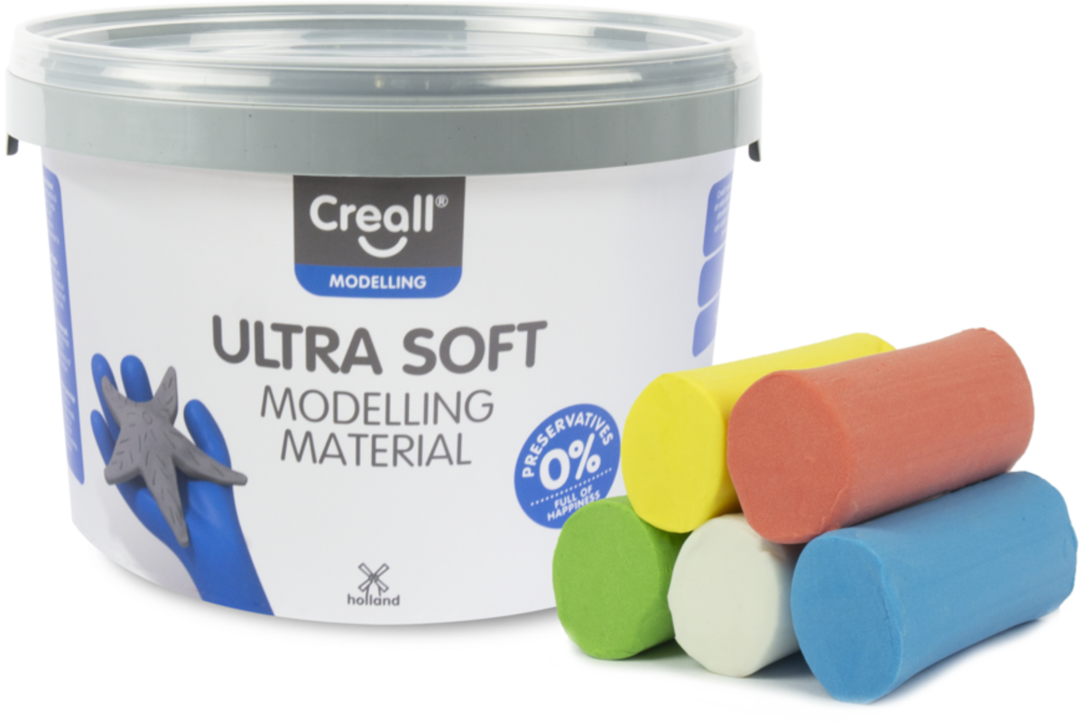 Klei Creall Ultra soft assorti 5 primaire kleuren, 1100 gram