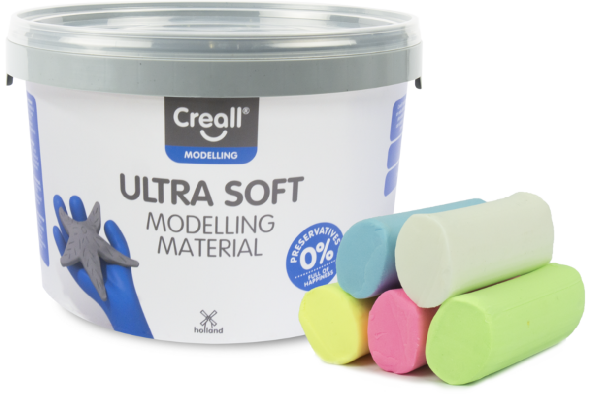 Klei Creall Ultra soft assorti 5 pastel kleuren, 1100 gram