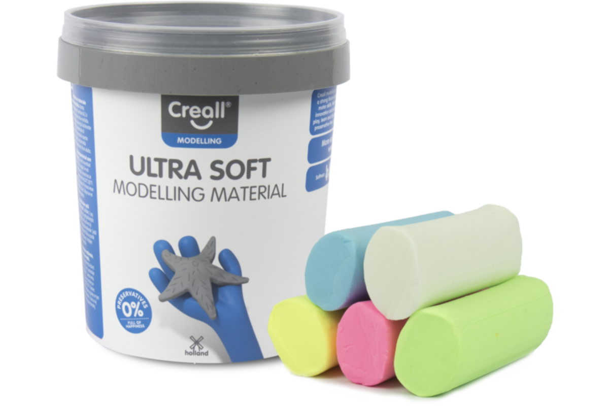 Klei Creall Ultra soft assorti 5 pastel kleuren, 300 gram
