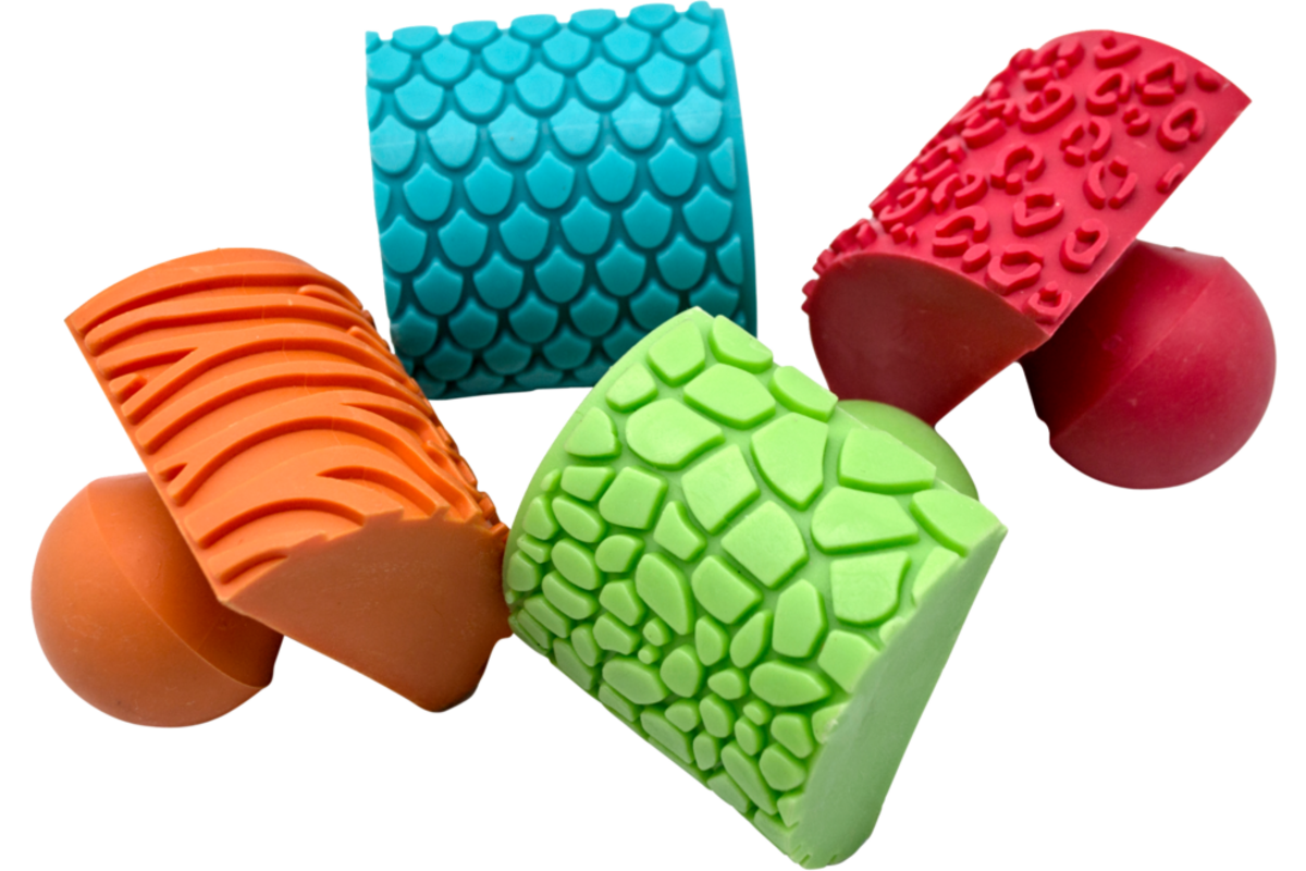 Stempels soft grip natuur patronen, 4 stuks
