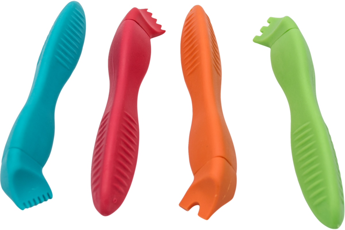 Klei spatel soft grip diverse patronen, 4 stuks