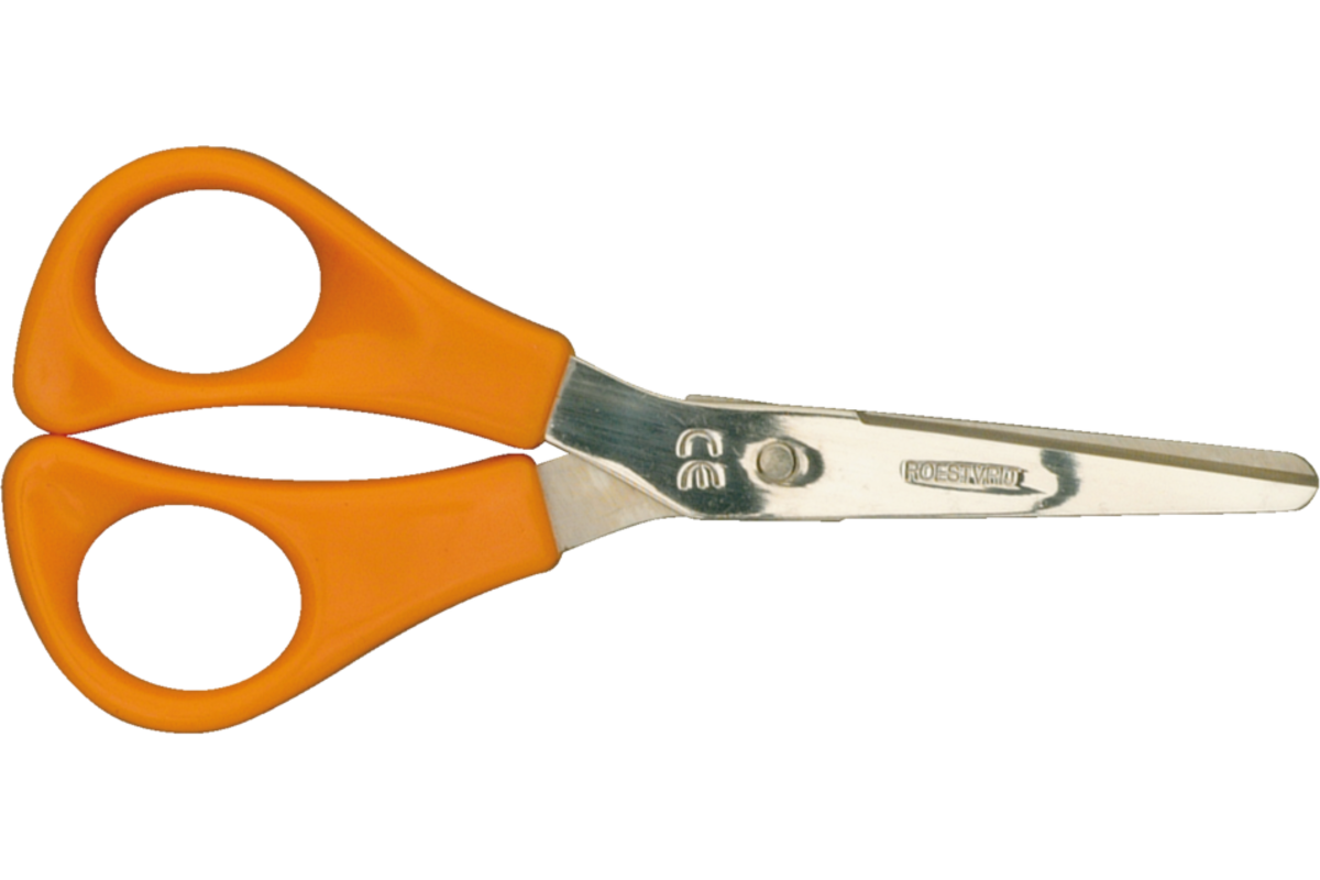 Kleuterschaartje 14 cm linkshandig oranje