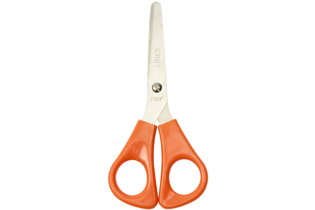 Kleuterschaartje 14 cm linkshandig oranje