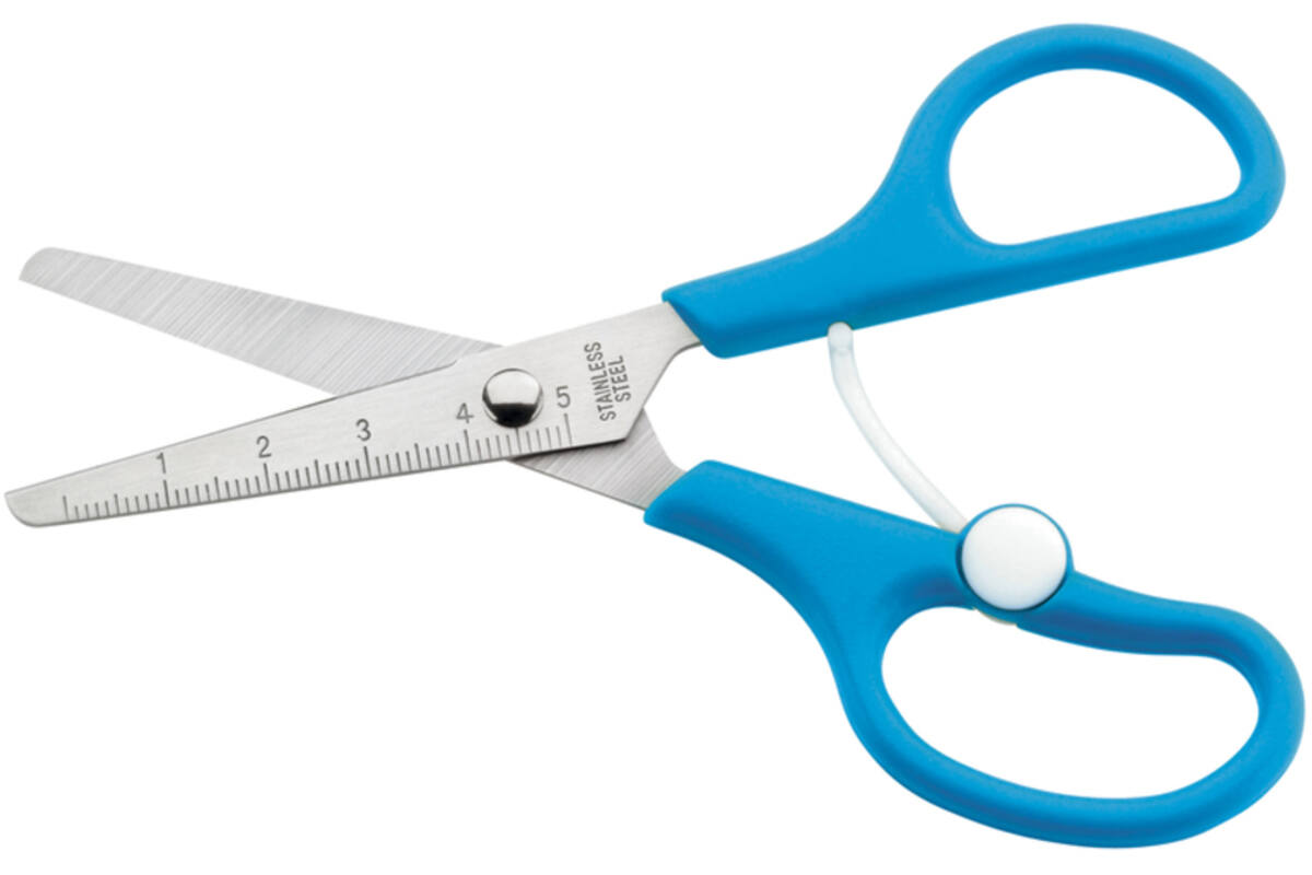 Schaar 14 cm met zelf-openende veer blauw