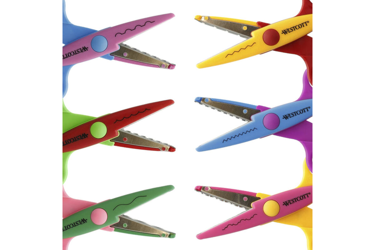 Figuurschaar 14 cm assorti motieven, 6 stuks