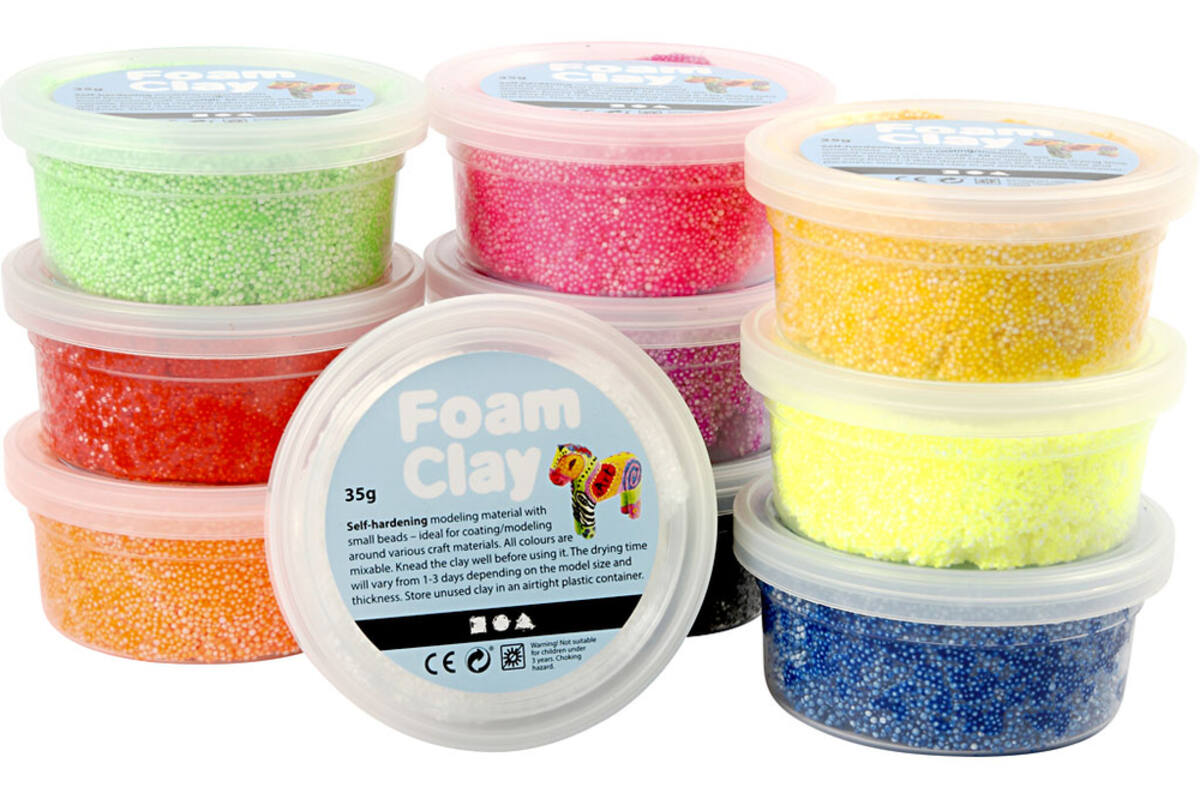 Klei foam clay 10 x 35 gr. ass.