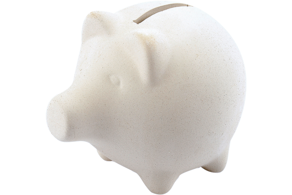 Spaarvarken wit 9 x11 cm, 36 stuks