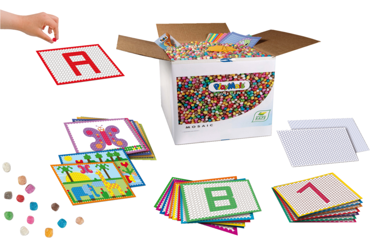 PlayMais® EDULINE MOSAIC 12.000 stuks, 6 doekjes, 48 kaarten
