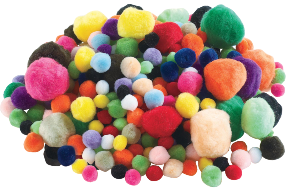 Pompons assorti, 300 stuks