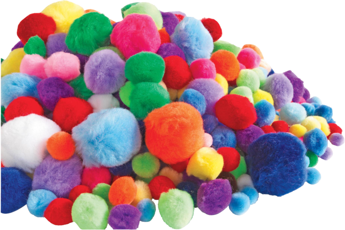Pompons assorti, 300 stuks