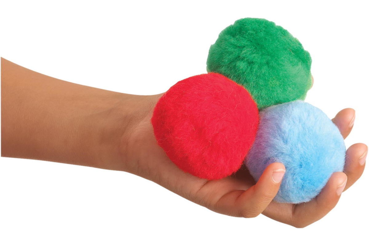 Pompons Jumbo 5 cm assorti, 50 stuks