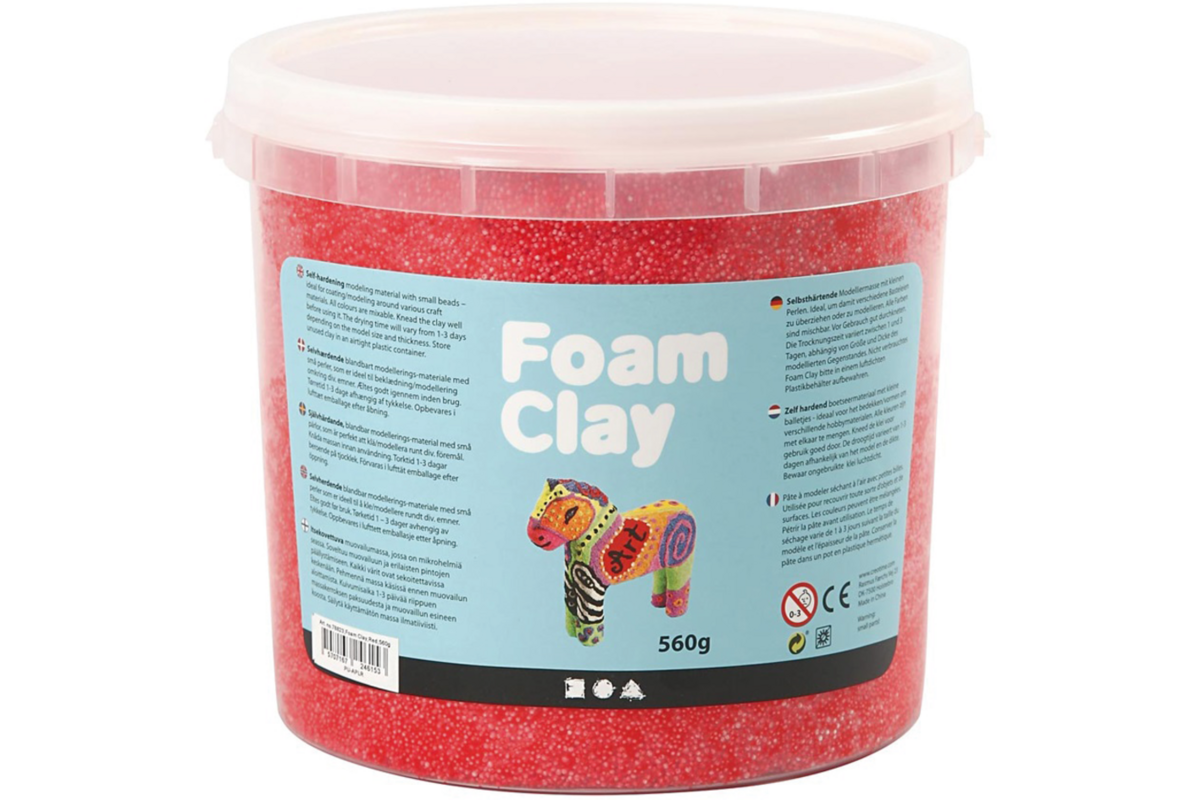 Klei foam clay, rood emmer 560 gram