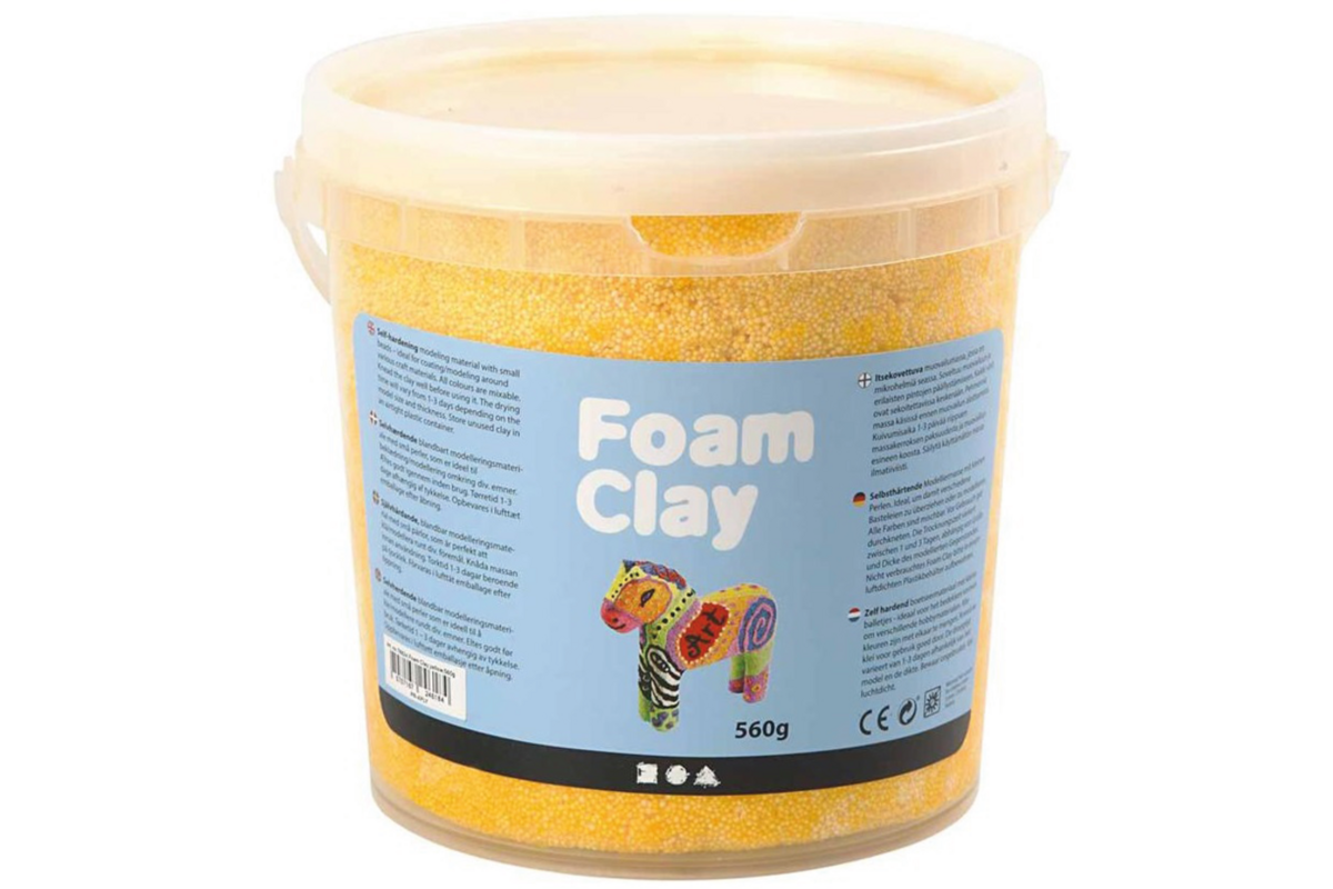 Klei foam clay, geel emmer 560 gram