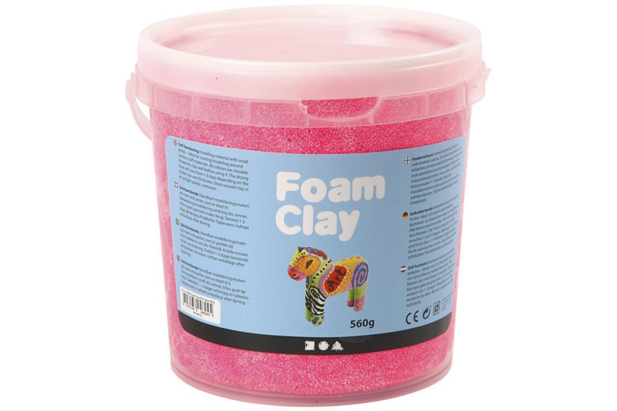 Klei foam clay, neon roze emmer 560 gram
