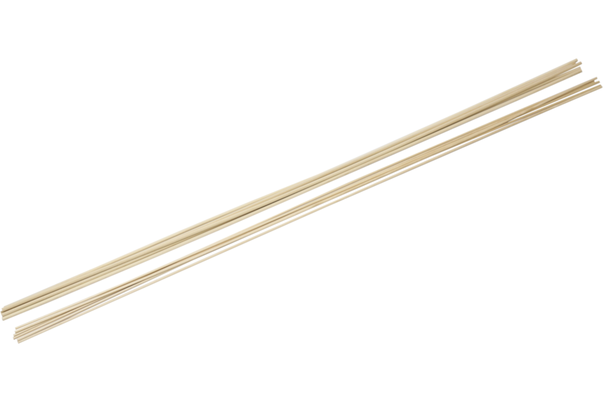 Stokjes hout rond  3/5 mm x 91 cm, 20 stuks