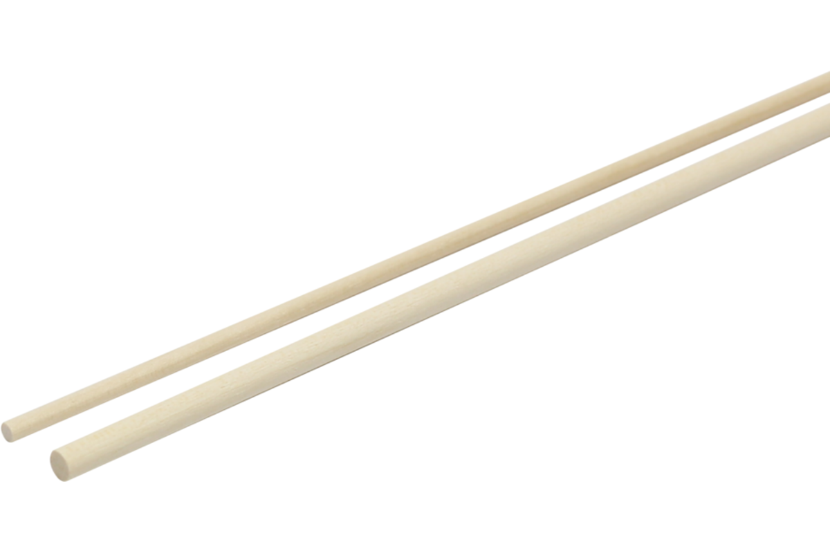 Stokjes hout rond  3/5 mm x 91 cm, 20 stuks