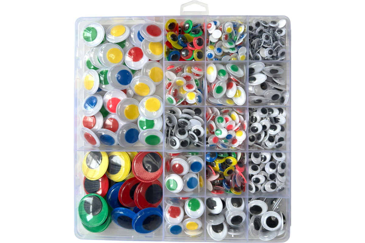 Wiebelogen zelfklevend assorti, 660 stuks