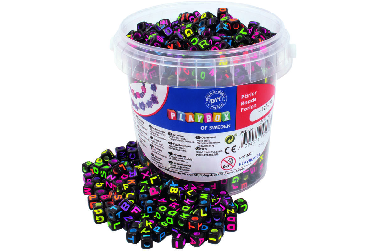 Letterkralen 6,5 x 6,5 mm, neon, 1250 stuks