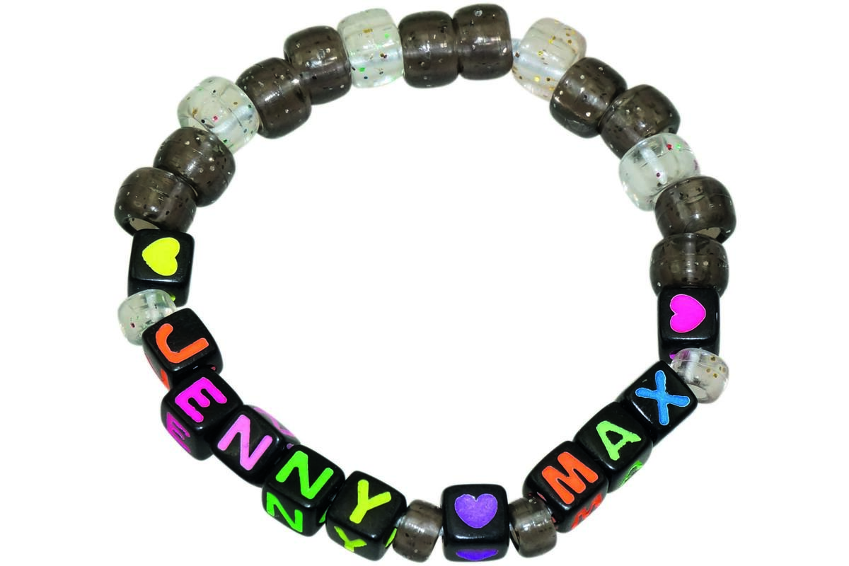 Letterkralen 6,5 x 6,5 mm, neon, 1250 stuks