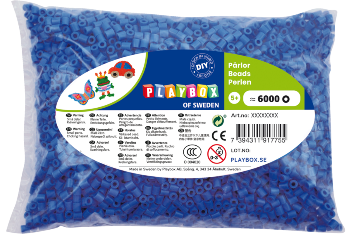 Strijkkralen midi blauw, 6000 stuks