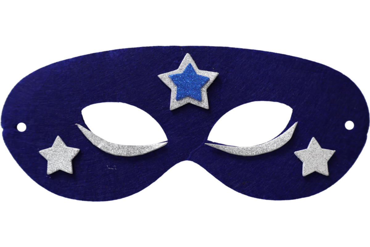 Superhelden maskers vilt 18 x 10 cm, 12 stuks