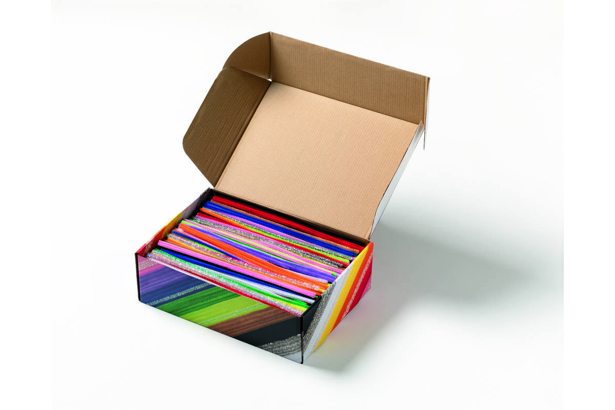 Crea-box chenille 30 cm assorti, 700 stuks