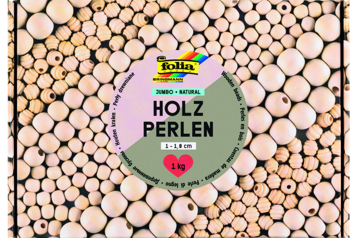 Crea-box kralen hout naturel, 1 kg
