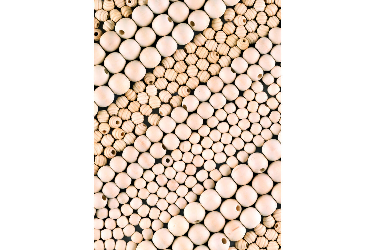 Crea-box kralen hout naturel, 1 kg
