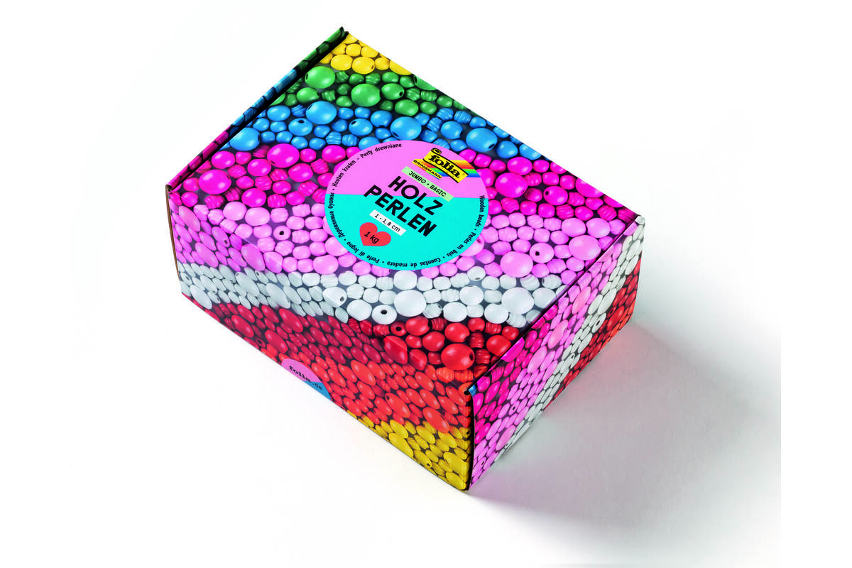 Crea-box kralen hout assorti, 1 kg