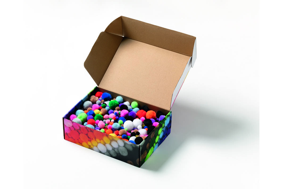 Crea-box pompons assorti, 900 stuks