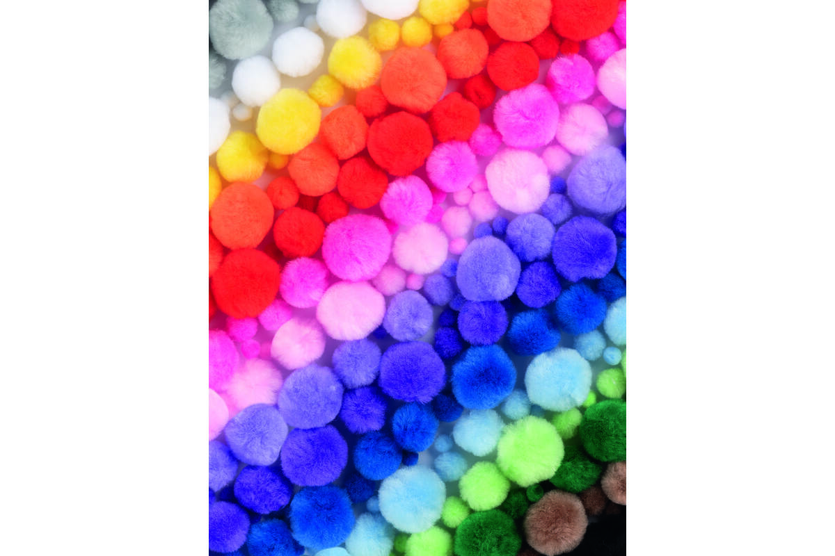 Crea-box pompons assorti, 900 stuks