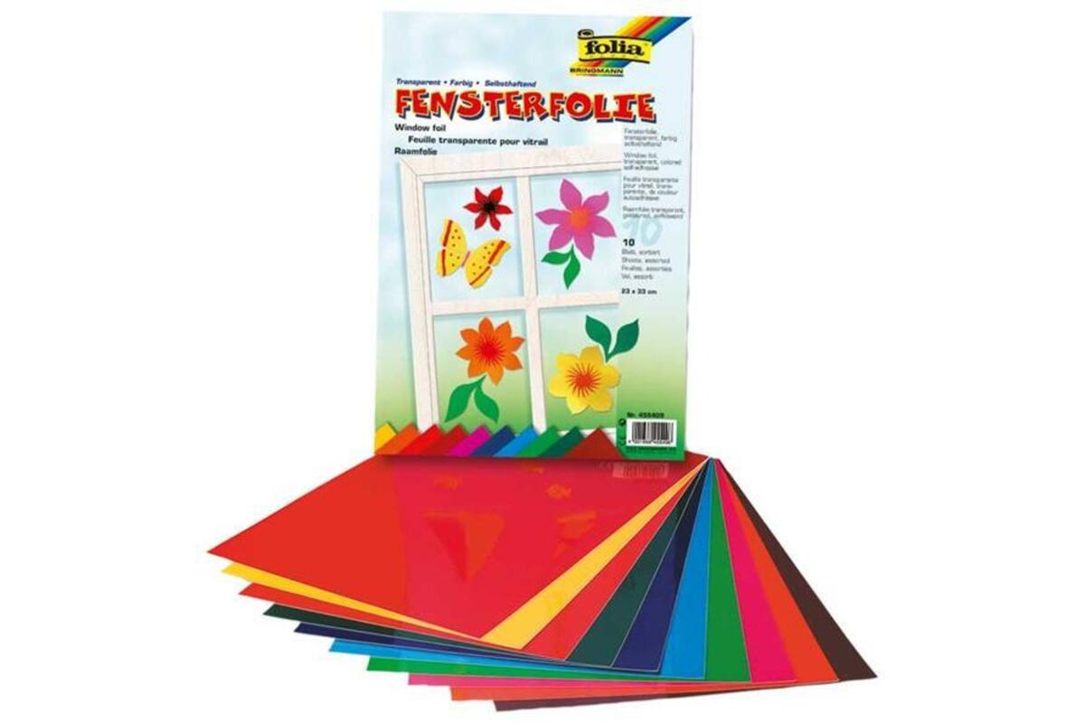 Raamfolie 23 x 33 cm, 10 kleuren 20 vel