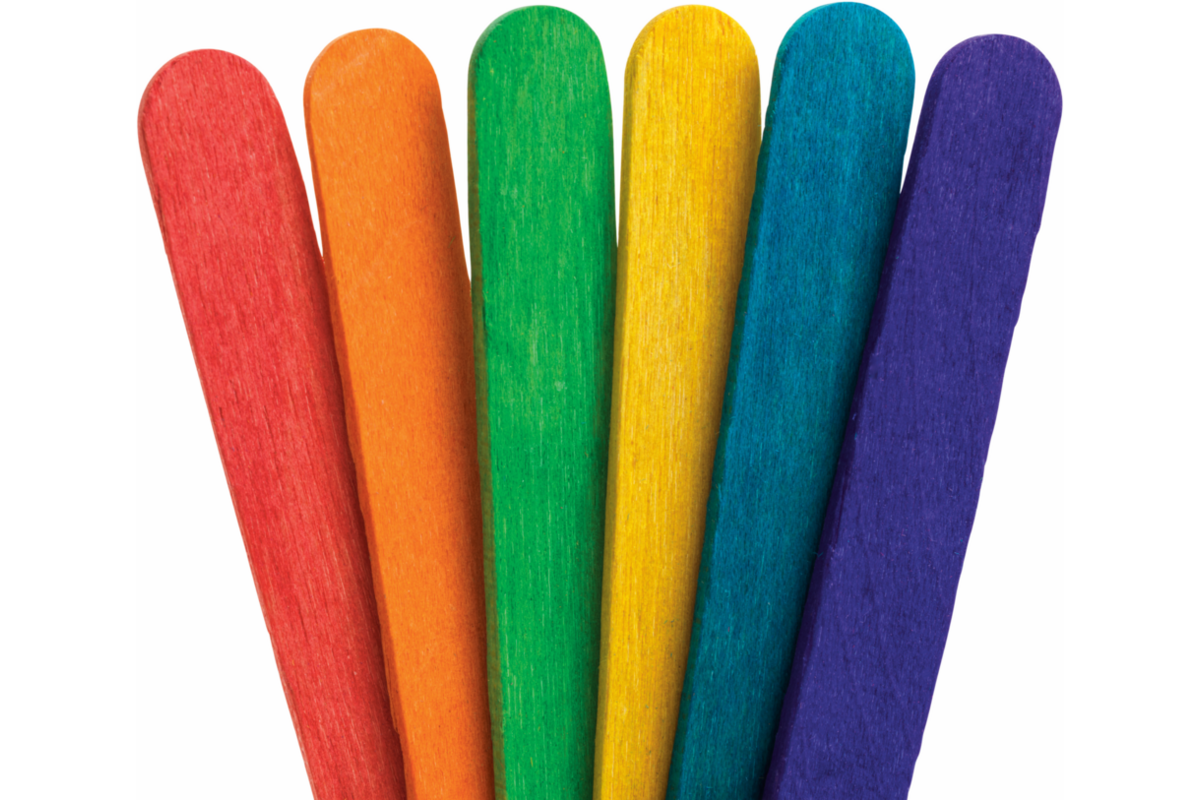 Lollystokjes gekleurd, 1000 stuks, 1 x 11,4 cm