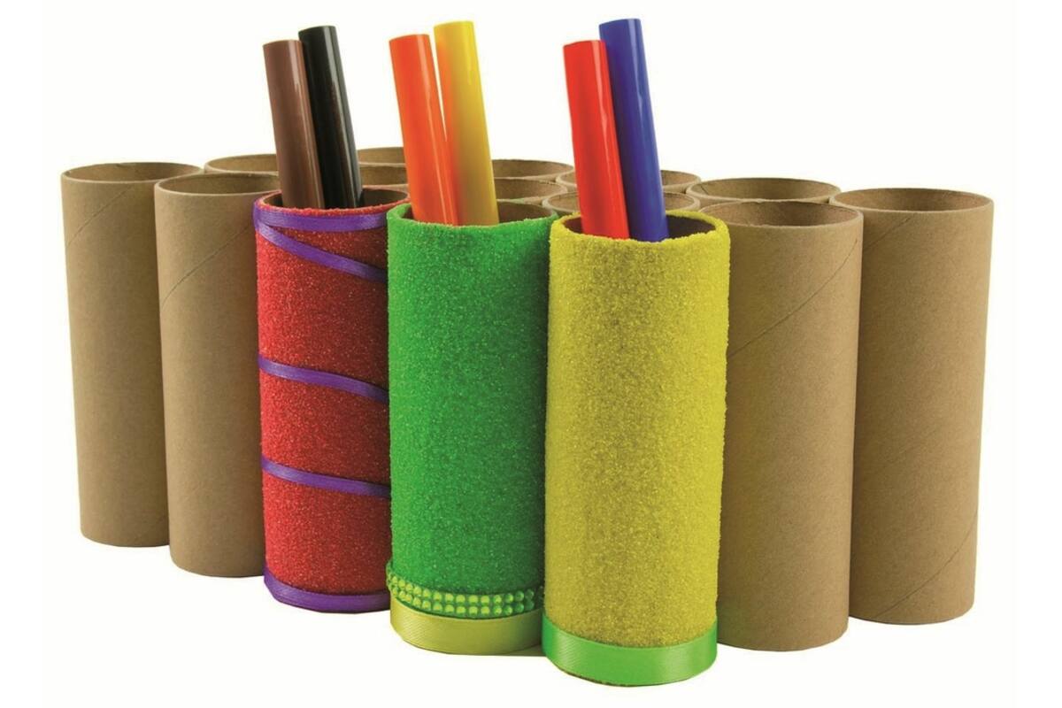 Knutselkokers karton 11,4 x 4,5 cm, 24 stuks