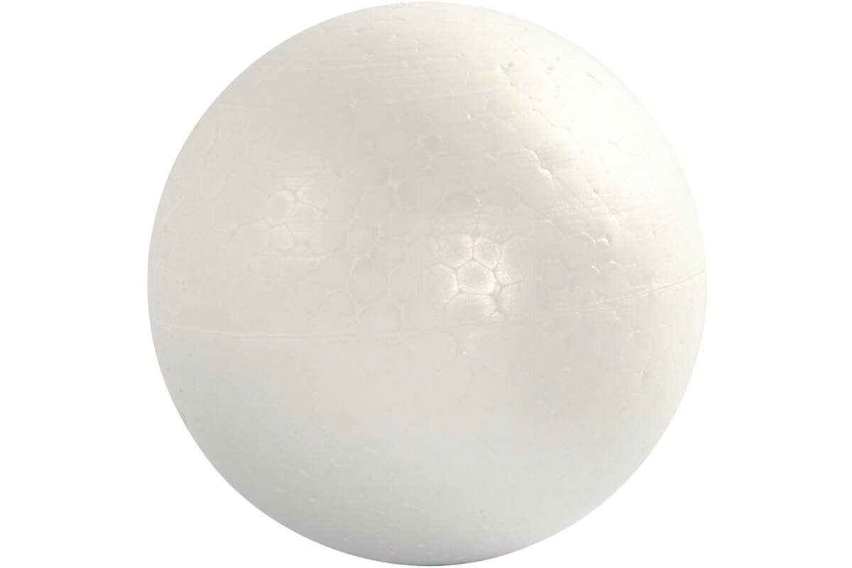 Tempex ballen 10 cm, wit, 5 stuks