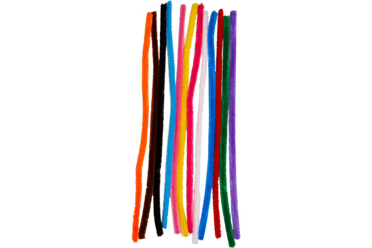 Chenilledraad 30 cm x 9 mm assorti, 480 stuks