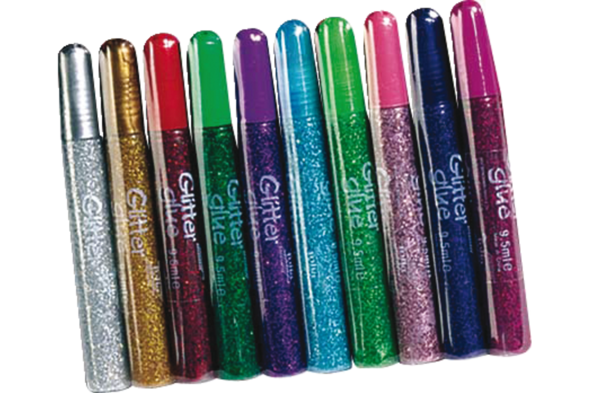 Glitter lijmpennen 9,5 ml 10 kleuren