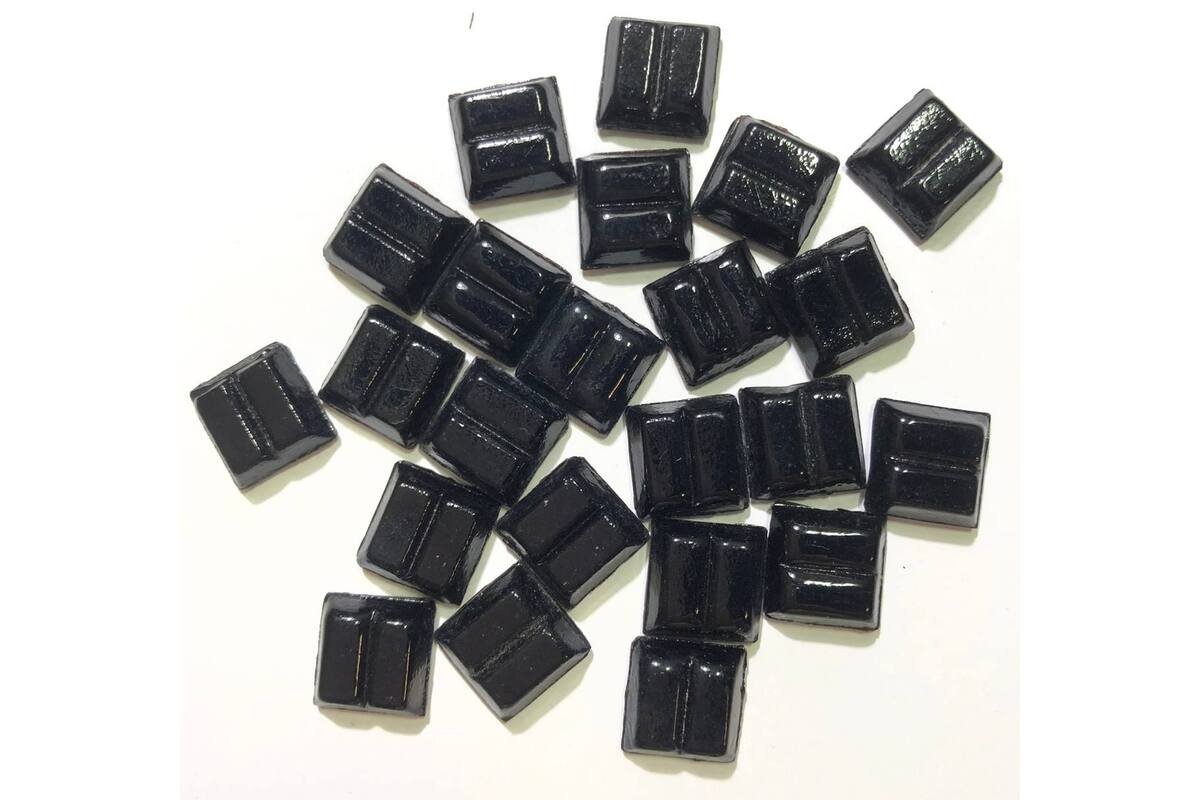 Glasmozaïek zwart vierkant 1 x 1 cm, 300 stuks