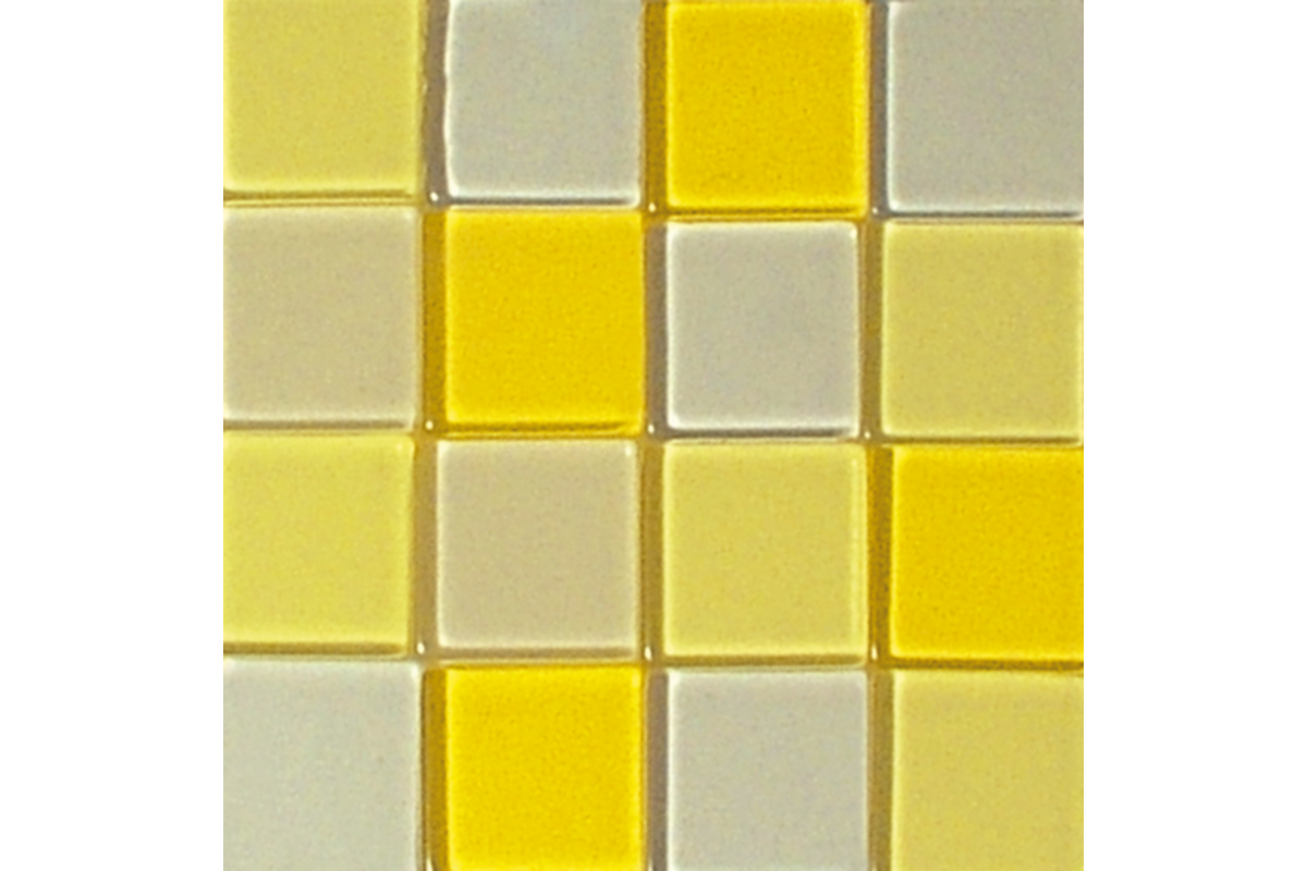 Acrylmozaïek 1 x 1 cm transparant geel 205 stuks